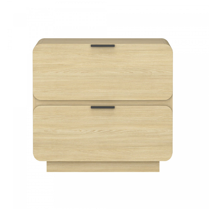 Chrystie Contemporary Modern 26\" Nightstand in Natural (2-Drawer)