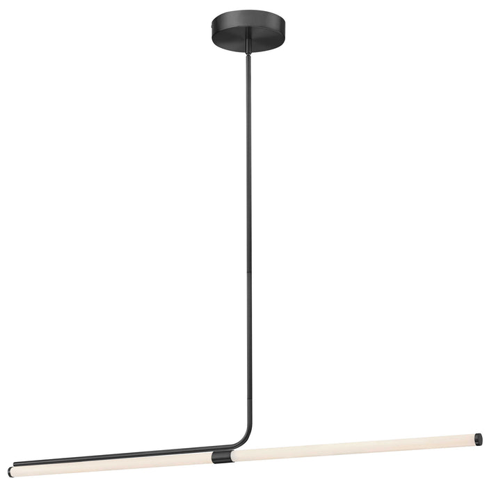 Dainolite Corvette Horizontal Pendant 24w Matte Black Finish White Acrylic Diffuser Lamp