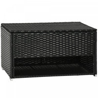 Outsunny Outdoor Deck Box For Pool, W/ Shoe Layer & Inner Liner, Black