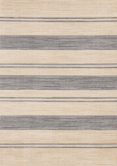 Covington Beige Grey Striped Design Rug, 5'3" x 7'7" Indoor Area Rug | Tapis Covington beige et gris a rayures, 5'3" x 7'7"