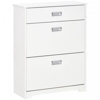HOMCOM Modern Shoe Cabinet with 3 Drawers for 16 Pairs of Shoes White
