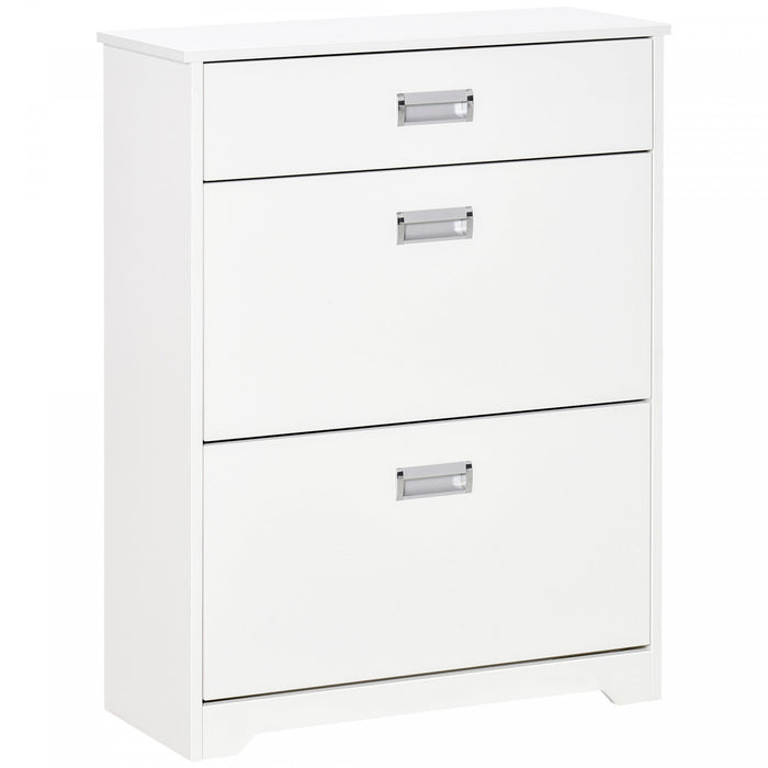 HOMCOM Modern Shoe Cabinet with 3 Drawers for 16 Pairs of Shoes White