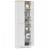 HOMCOM 72\" Tall Pantry Cabinet, Kitchen Pantry Cabinet with 4 Doors, White