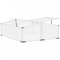 Outsunny Aluminium Cold Frame Greenhouse Kit Raised Plants Bed Protection With Independent Opening T