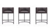 Cosmopolitan Mid-Century Modern Metal Upholstered Counter Stool in Graphite - Set of 3 Bar Stool