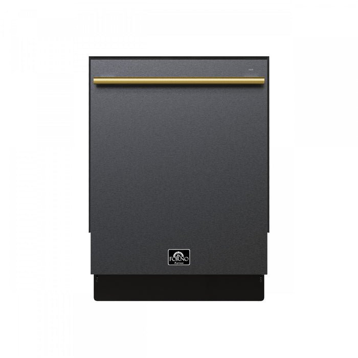 Forno Romano 24 in. Built-In Tall Tub Dishwasher in Black, Top Control, 52 dBA - FDWBI8035-24BLK