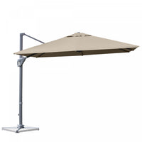 Costway 10x10 ft Patio Offset Cantilever Umbrella Aluminum 360° Rotation Tilt Coffee