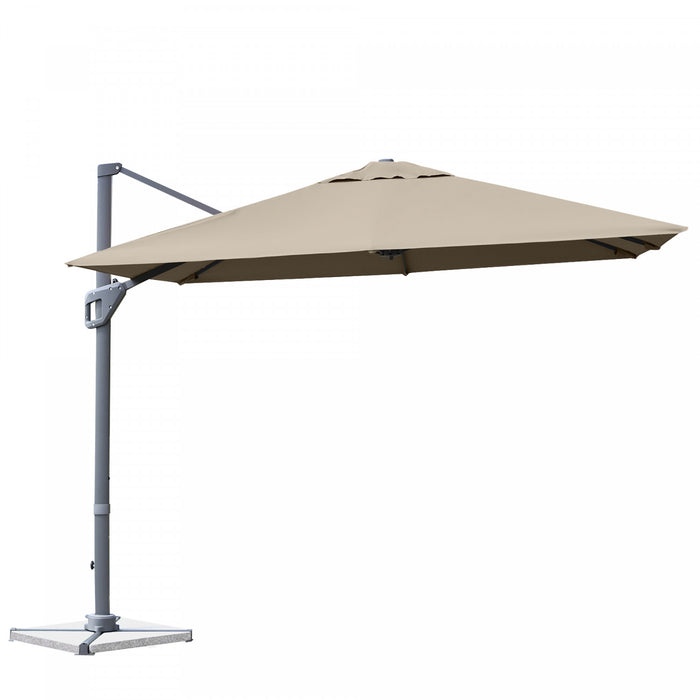 Costway 10x10 ft Patio Offset Cantilever Umbrella Aluminum 360° Rotation Tilt Coffee