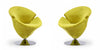 Tulip Modern Velvet Swivel Lounge Chair in Green - Set of 2