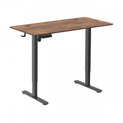 TygerClaw Sit-Stand Desk with USB Ports and Storage in Brown|TygerClaw Bureau Assis-Debout avec Ports USB et Rangement (Marron)
