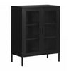 Crea Metal Mesh 2-Door Accent Cabinet - Black