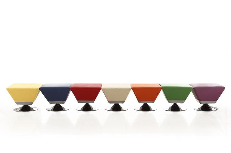 Diamond Modern 1-Piece Accent Ottoman in Blue, Green, Orange, Purple, Red, Tan and Yellow