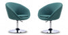 Hopper Modern Upholstered Swivel Lounge Chair in Teal - Set of 2 Accent Chair