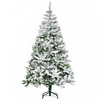 Homcom Snow Flocked Artificial Christmas Tree With Realistic Branches Tips