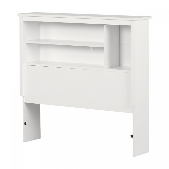 Vito Bookcase Headboard With Storage - Pure White 