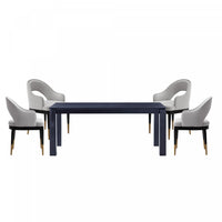Carrington and Rockaway Modern Industry Chic 5-Piece Dining Set in Light Gray and Black 