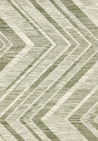 Florence Green White Distressed Chevron Design Rug, 7'9