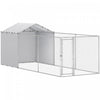 Pawhut Outdoor Dog Kennel With Waterproof & Uv-resistant Cover, Dog Run With Secure Lock For Small Medium Large Dogs, 19.7' X 7.5' X 7.5'