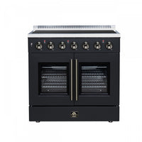 Galiano 36 Inch French Door Electric Range, 5 radiant burners, 5.36 cu.ft., Black - FFSEL6917-36BLK