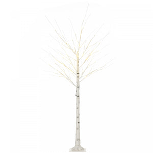 Homcom 6ft Artificial White Birch Tree For Indoor Covered Outdoor