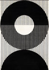 Forte Black White Stripes Contrasting Modern Area Rug - 7'9