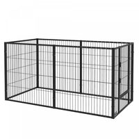 Pawhut 6 Panel Dog Playpen Dog Pen Metal Pet Fence For Outside Indoor, Adjustable Width, Heavy Duty