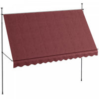 Outsunny 11.5' X 4' Manual Retractable Awning, Non-screw Freestanding Patio Sun Shade Shelter With S