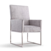 Manhattan Comfort Element Velvet Armless Dining Chair - Steel
