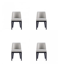 Gansevoort Modern Wood Vegan Leather Dining Chair in Light Gray - Set of 4
