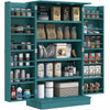 HOMCOM Kitchen Pantry Storage Cabinet w/ 5-tier Shelving Teal Blue