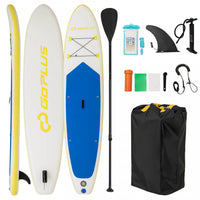 Goplus 11' Inflatable Stand Up Paddle Board Whth Accessories Paddle Hand Pump Repair Kit, Dark Blue