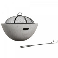 Outsunny 2-in-1 Fire Pit Bbq With Cement Effect, 24