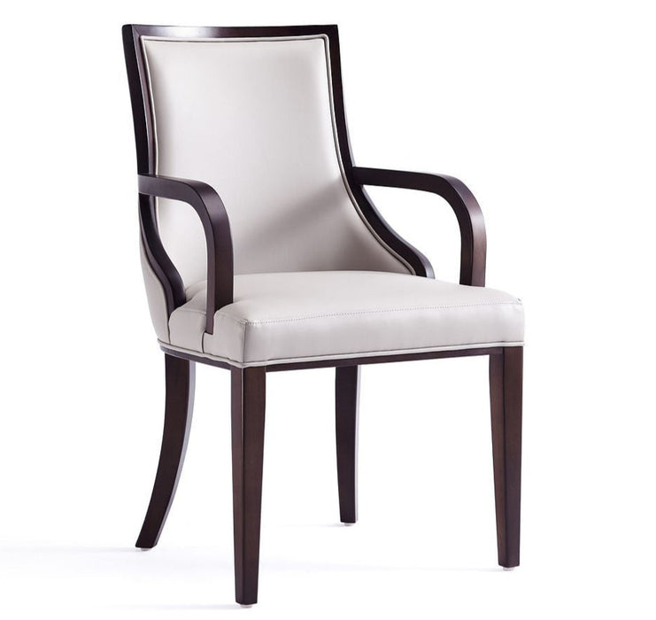 Manhattan Comfort Grand Faux Leather Dining Chair - Light Grey
