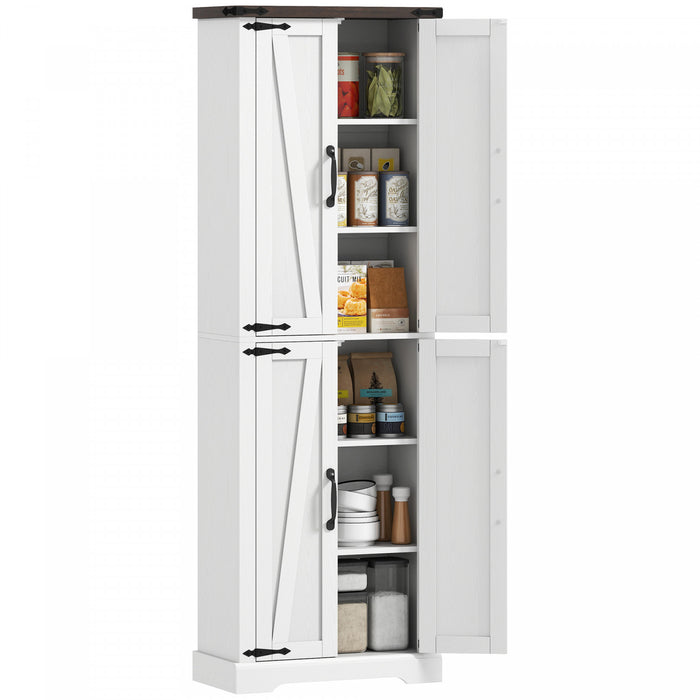 HOMCOM 72\" Pantry Cabinet, Kitchen Storage Cabinet for Dining Room, White