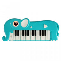 Costway 25-Key Kids Piano Keyboard Elephant Shape Toy Digital Piano with Built-in Music & Light Blue