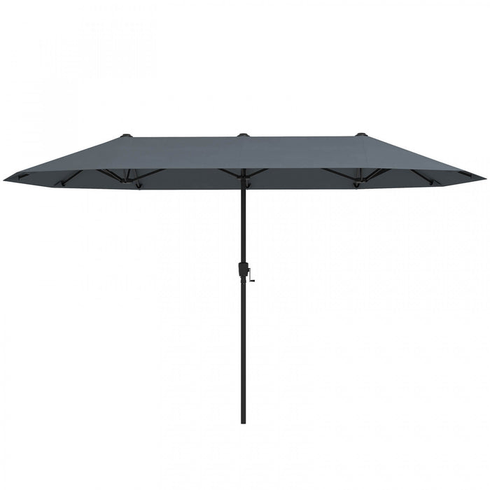 Costway 13 FT Large Patio Umbrella Outdoor Double-Sided Table Market Umbrella for Garden Gray