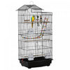 Pawhut 39\" Bird Cage For Budgie, Cockatiel, Conure, Small Birds, Parrot Cage With Ladder, Swing, Toys, Perches, Tray, Feeding Bowls, Handle, Black