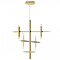 Dainolite Acasia Chandelier 42w Aged Brass Frosted Acrylic Diffuser Lamp