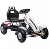 Aosom Pedal Go Kart For Kids, Pedal Powered Ride-On Car With Adjustable Bucket, Handbrake, 4 Rubber Wheels Powered Ride, Indoor Foot Racer, Aged 5-12 Years Old, White