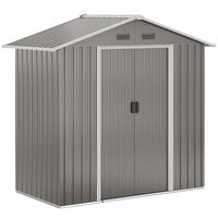 Outsunny 6.5ft X 3.5ft Metal Garden Shed, Large Outdoor Shed Storage Building With Double Sliding Do