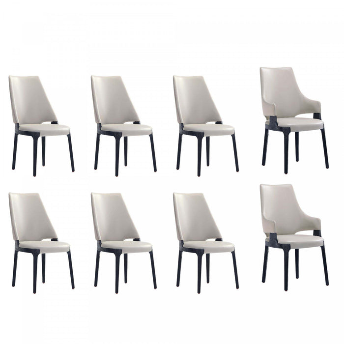 Kara Modern 8-Piece Dining Chair Set in Light Gray