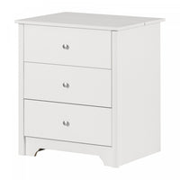 Vito Nightstand With Charging Station And Drawers - Pure White