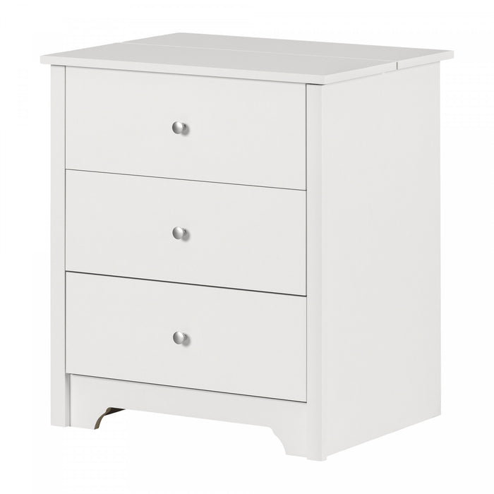 Vito Nightstand With Charging Station And Drawers - Pure White