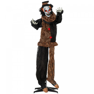 Outsunny Clown Animatronic Prop W/ Light Up Eyes, For Party|Homcom Accessoire Animatronique De Clown Avec Yeux Lumineux, Pour Fete