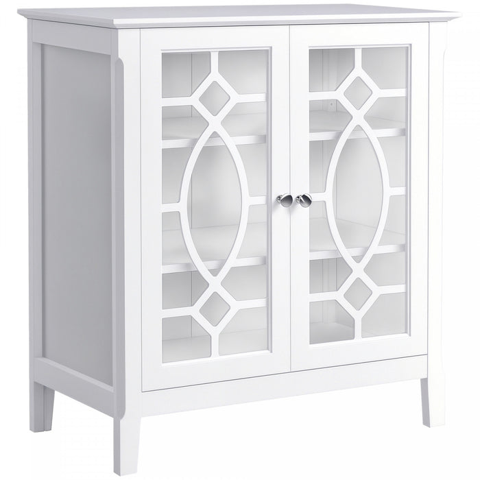 HOMCOM Sideboard Display Cabinet with 2 Glass Doors Adjustable Shelves