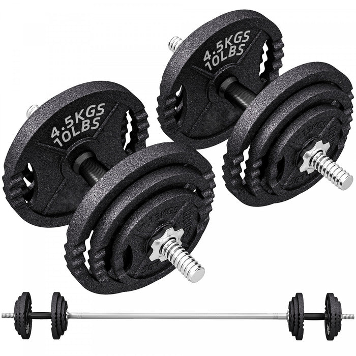 Soozier Adjustable Dumbbell Set, 2 in 1 Weights Set for Home Gym, 112lb