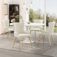 Sophia Modern 5pc Dining Set with table and Chairs,Beige Dining Room Set  