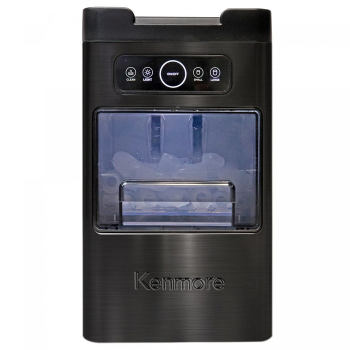 Kenmore Front-Load Countertop Ice Maker 26lb/24hr Black Stainless Steel