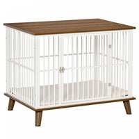 Pawhut Dog Crate, Furniture Style Pet Cage Kennel, End Table, Decorative Dog House, With Soft Cushio