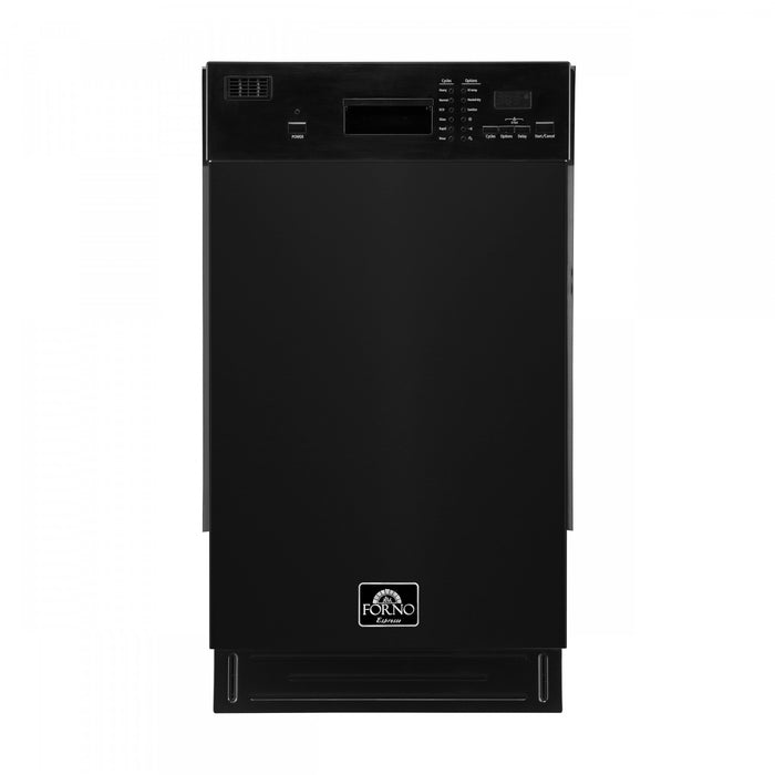 Forno Polo 18 in. Dishwasher in Black, Front Control, 8 Place Settings, 52 dBa - FDWBI8041-18BLK